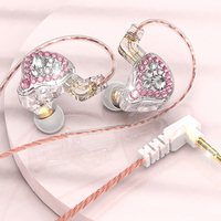 Q2Pro headphone Monitor In-Ear HiFi, earphone musik berkabel 3.5mm dengan kabel 3M dapat dilepas untuk Streaming langsung ponsel PC DJ Studio