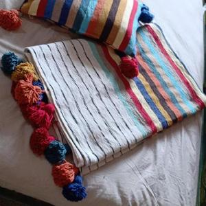 Manta Marroquí Hecha a Mano, Auténtica, Artesanal, Diseño Tribal, Suave, Tejida, Decoración para el Hogar, Regalo - Product Image 1