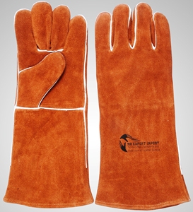 SWELDER EN388 EN407 4131X Gants de sécurité en cuir de vachette de qualité supérieure certifiés CE Doublure en coton 7 oz Épaisseur 16 "Longueur - Product Image 1