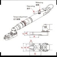 Clé à cliquet pneumatique réversible APLUS GWR-B832LS, tête hexagonale, couple de 90 Nm, taille hexagonale 29/30/32 mm, 130 tr/min, verte, certifiée ISO9001