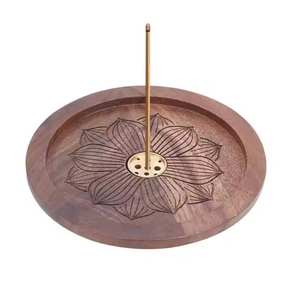 Porte-encens en bois luxueux et exclusif avec couvercle en métal Brûleur d'aromathérapie décoratif Prix compétitifs pour une utilisation aromatique - Product Image 1