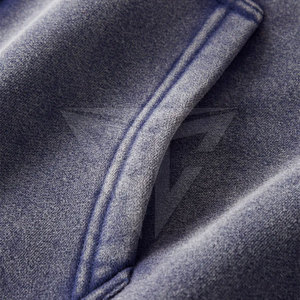 Sudadera con capucha para hombre, estilo urbano, 100% algodón, forro polar, color liso, con cremallera, lavado ácido, fabricada en Pakistán, colección invierno 2025 - Product Image 4