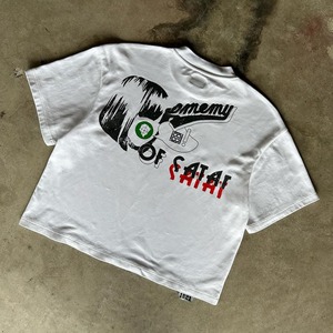 Camiseta holgada unisex de 100% algodón personalizada lavado ácido pesado 280 GSM serigrafía de gran tamaño patrón sólido 200 gramos peso de la tela - Product Image 2