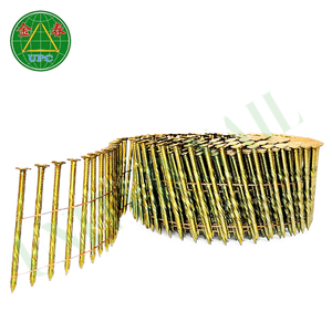 Clous à bobine à tige de vis avec revêtement jaune pour pistolets à clous pneumatiques Installation rapide, forte adhérence de l'usine du Vietnam - Product Image 1