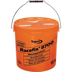 Racofix 8700 Dispositivos de Asistencia, Mortero de Ensamblaje 1:3, Cubeta de 15 kg, Piezas SOPRO 8700 (Agua/Mortero) - Product Image 1