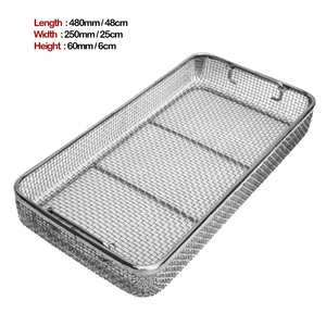 Plateau en maille métallique, panier de stérilisation pour instruments chirurgicaux et dentaires, support de rangement en acier inoxydable, plateau médical homologué CE SURGINEXA - Product Image 1