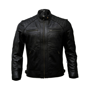 Veste en cuir OEM respirante à prix abordable, fabriquée en cuir de vache 100%, logo personnalisé également accepté pour les hommes - Product Image 1