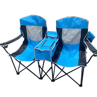 Chaise de plage moderne pour camping double pour deux personnes Chaise de pêche pliable avec auvent en métal durable pour parc et école