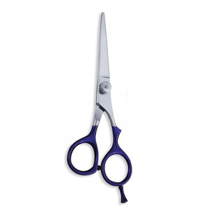 Ciseaux de salon en acier inoxydable manche enduit bleu ciseaux à cheveux de coiffeur vis réglable pour la beauté - Product Image 6