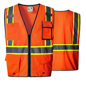 Chaleco de seguridad de microfibra transpirable de alta visibilidad para correr tráfico construcción seguridad reflectante venta al por mayor precio bajo - Product Image 3