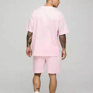 ชุดเสื้อกางเกงฮิปฮอปของผู้ชายผ้าคอตตอน100% สั้นพิมพ์ลายโลโก้พัฟระบายอากาศได้แห้งเร็วเป็นมิตรกับสิ่งแวดล้อมสำหรับฤดูร้อน - Product Image 5