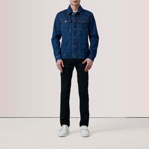 เสื้อแจ็คเก็ตยีนส์สีน้ำเงินเข้ม Conard แบบ Trucker ตกแต่งด้วยกระดุม - Product Image 2