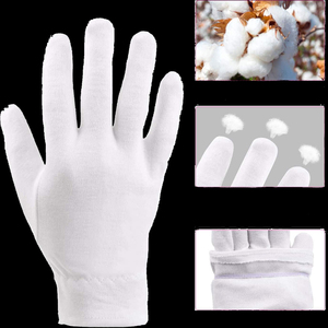 Pas cher Interlock Atelier Travail Absorption Sueur Industrie Inspection Protection Couture Ménage Blanc Coton Travail Main Gants - Product Image 5