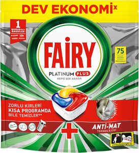 Cápsulas/Tabletas de Detergente para Lavavajillas Fairy Platinum Plus, 75 Lavados, Aroma a Limón, Diseño Especial - Product Image 2