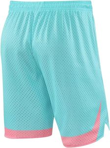 Custom Aqua Blue Basketball <b>Shorts</b> with <b>Pink</b> Star Print Mesh Fabric Elastic Waist Drawstring - Product Image 5