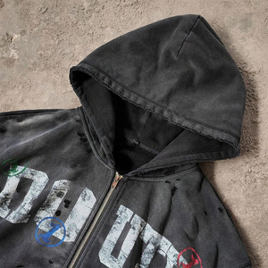 เสื้อฮู้ดซิปผู้ชาย ผ้าฝ้าย 100% น้ำหนัก 370 กรัม สัมผัสนุ่ม สไตล์ลำลอง สำหรับขายส่ง - Product Image 2