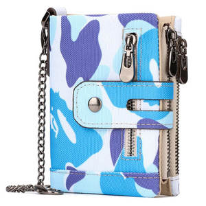 Portefeuille pliable multifonctionnel personnalisable unisexe à motif nœud papillon, doublure en nylon Oxford, fermeture éclair, utilisation en extérieur, vente en gros - Product Image 1