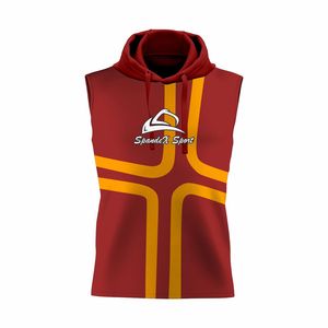 Custom Printed High Quality Polyester <b>Hoodie</b> <b>sleeveless</b> Gym Hoodies Unisex Printed Sublimation - Product Image 1