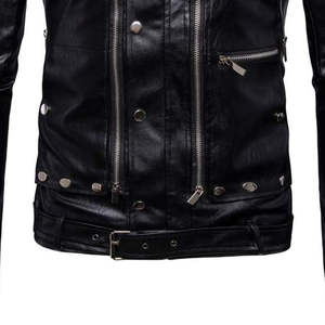 Blouson en cuir de moto blindé personnalisé unisexe, course, street biker, séchage rapide, hiver, personnalisable - Product Image 4