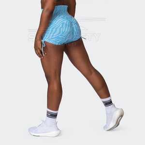 Booty Shorts taille haute contrôle du ventre Shorts d'entraînement pour les femmes Gym Fitness dames bout à bout Booty Yoga Shorts - Product Image 2