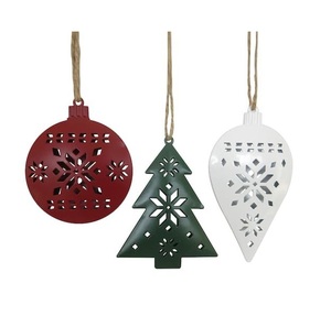 Christmas <b>Tree</b> Hanging Decoration Set of 3 Metal Start <b>Tree</b> and Heart Shaped Red Painting design - Product Image 4
