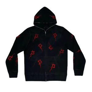 เสื้อฮู้ดดี้ผู้ชายทรงโอเวอร์ไซส์ ผ้าฟลีซเนื้อหนัก ระบายอากาศได้ดี ซิปยาวเต็มตัว ผ้าฝ้ายคุณภาพสูง 100% ทรงหลวมไหล่ตก - Product Image 6