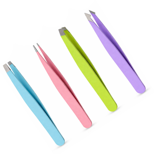 Juego de Pinzas para Cejas Coloridas de Acero Inoxidable, Puntas Inclinadas y Anguladas, Herramienta de Belleza para Depilación de Precisión, Kit Multicolor - Product Image 1