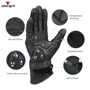 Gants de moto personnalisés en cuir respirant pour hommes, vêtements de sport pour le cyclisme, style motard, prix - Product Image 2