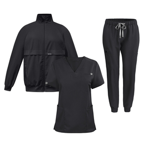 Uniforme de enfermera con cuello en V personalizado OEM, bata de lavado de manos, pantalones de manga corta, chaqueta, bata quirúrgica elástica, traje de tres piezas, uniformes médicos - Product Image 4