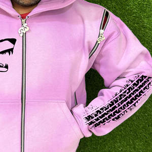 Sweats à capuche surdimensionnés en éponge française personnalisés en gros pour hommes sweats à fermeture éclair lavés à l'acide en coton brodé mélangé - Product Image 4