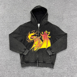 Marque privée vente en gros 100% coton délavé à l'acide sweats à capuche d'hiver pour hommes personnalisés de haute qualité logo brodé sweat à capuche de style streetwear - Product Image 5