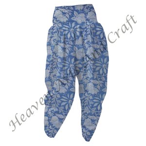 Pijama de algodón con estampado de bloques a mano, ropa de dormir para mujer y vacaciones, pantalones largos de Patiala, comodidad, superventas - Product Image 4