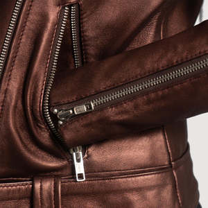 Chaqueta de Cuero para Mujer a la Moda, Venta al por Mayor, Logotipo Personalizado, Corte Ajustado, Chaquetas de Motociclista, Proveedor OEM, Baratas y Genuinas - Product Image 5