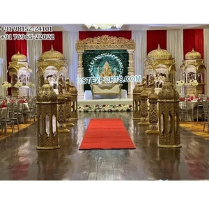 Scène de mariage hindou doré pour réception décor de mariage indien tamilien scène de temple scène de mariage prestigieuse grande fibre USA - Product Image 1