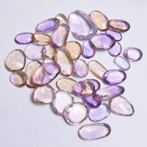 Vente en gros d'amétrine naturelle coupe rose tranches de pierres précieuses lâches à dos plat pour la fabrication de bijoux approvisionnement direct - Product Image 3