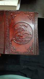 Diario de cuero en relieve personalizado hecho a mano, piedra de ágata y papel de algodón portátil para reventa diseñado en monumento - Product Image 2