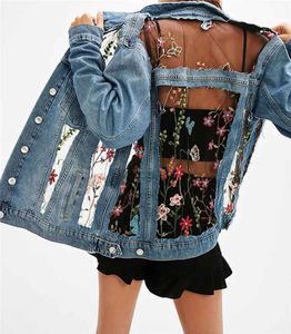 Chaqueta Bomber Acolchada de Mezclilla de Alta Calidad para Mujer, Largo Regular, Manga Larga, Tejida, Informal, de Moda, Forro de Nailon, Fabricación OEM - Product Image 5