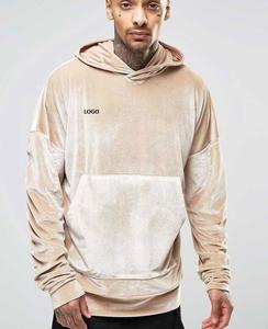 ผู้ชายพอดีบางยิมออกกําลังกายกํามะหยี่ Velour มีฮู้ดว่างเปล่าร้อนขายผ้าฝ้ายขนแกะเฮฟวี่เวทบุรุษว่างเปล่าฮู้ดเทอร์รี่ฝรั่งเศส - Product Image 6