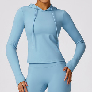 Top de manga larga de Yoga de alta calidad para deportes personalizados, ropa de trabajo para mujeres, sudaderas de Yoga, ropa de entrenamiento, Top deportivo de manga larga - Product Image 1
