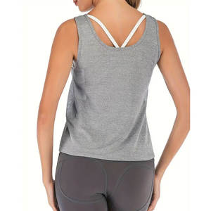 Débardeurs sans coutures pour femmes, décontractés, fitness, design personnalisé, couleur unie, séchage rapide, respirants, grandes tailles, vêtements de sport musculaire - Product Image 3