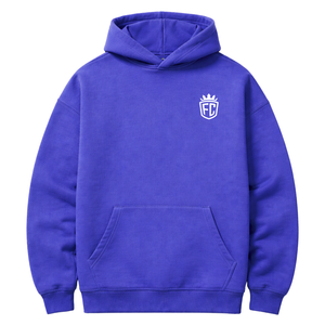 <b>Mens</b> Dark <b>Purple</b> Oversized <b>Hoodie</b> Pullover 50% Cotton 50% Polyester Drop Shoulder Streetwear Relaxed Fit Winter Sweatshirt - Product Image 3