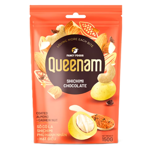 Envío Rápido, Excelente Calidad, Drageado de Chocolate Puro HALAL, Nueces de Almendra y Anacardo Cubiertas con Shichimi, 150G, Dulces, Venta al Por Mayor - Product Image 1