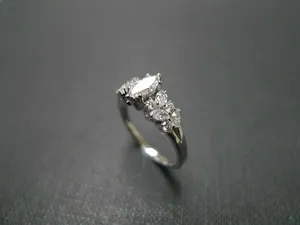 925 Plata 3Ct Marquesa Corte Moissanite Diamante Compromiso Anillo de bodas Anillos de moissanita - Product Image 3