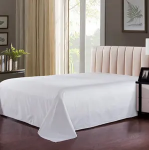 Factory hot selling 200tc white cotton hotel bed sheet fabric