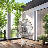 Chaise balançoire œuf pliable intérieur/extérieur design moderne en rotin chaise de jardin suspendue de loisirs en gros pour parc et école