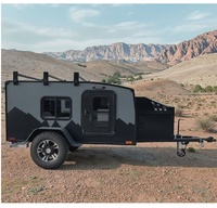 Caravane d'aventure moderne, remorque de camping, camping-car de voyage, camping-car familial pour 4 personnes, imperméable, confortable, durable