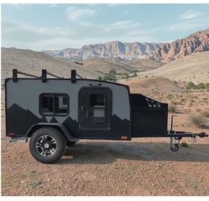 Caravane de camping aventure, remorque de voyage, camping-car pour loisirs de plein air, camping familial avec carrosserie robuste, cuisine et rangements - Product Image 1