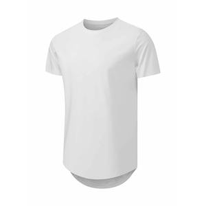 Camiseta ajustada para gimnasio, camiseta de rendimiento, nueva camiseta ajustada para hombre, camisetas de palangre de algodón, dobladillo curvo más largo, ropa informal para gimnasio con músculos - Product Image 3
