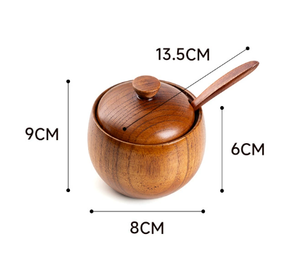 BAMBUS Jujube Art Déco – Ensemble de pots à épices portables multifonctionnels en bois, plusieurs pièces, capacité 150 ml, plateau à assaisonnements Diwali - Product Image 4