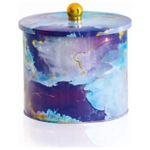 ที่จับกระปุกโลหะทรงกลมขนาด175x155มม. 3.5L และเนื้อหินอ่อนสีชมพูและสีทอง - Product Image 1